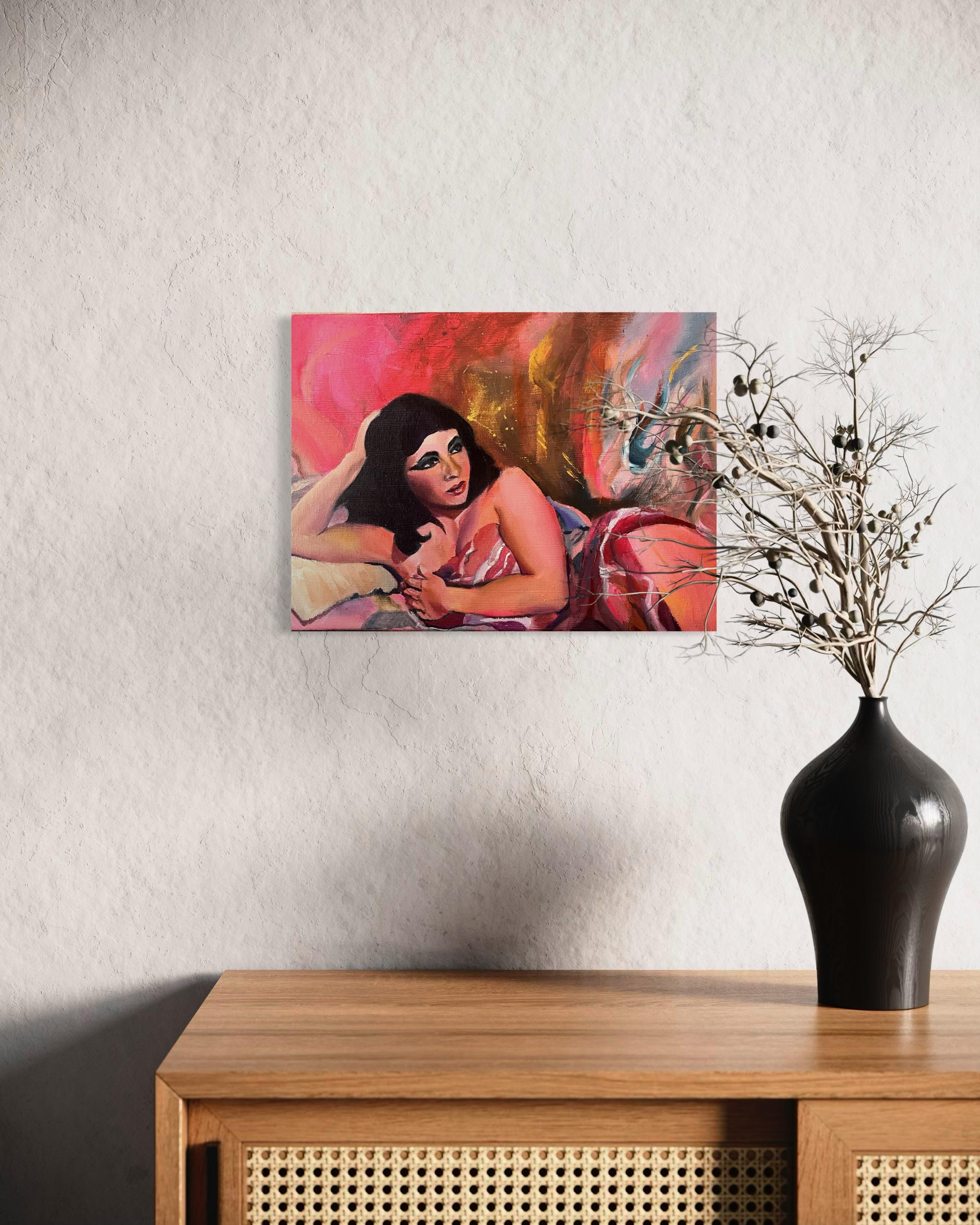 Original portrait painting of Elizabeth Taylor as cleopatra