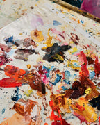 Iman and David Bowie original acrylic painting