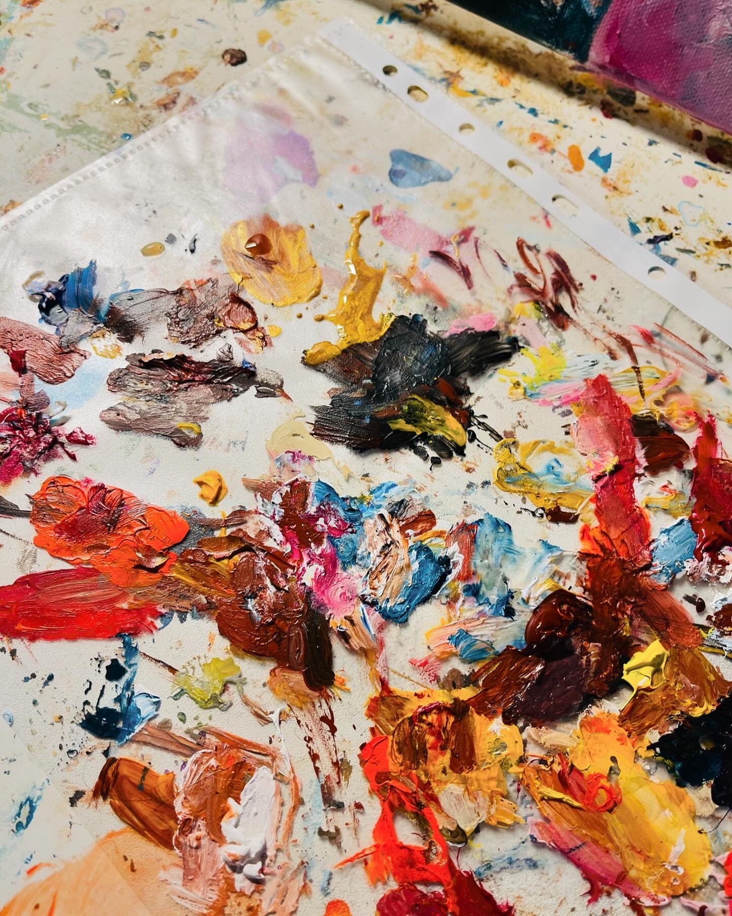 Iman and David Bowie original acrylic painting